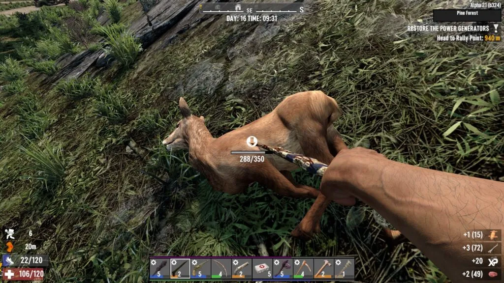 Skinning a Deer Carcass for Leather in 7 Days to Die