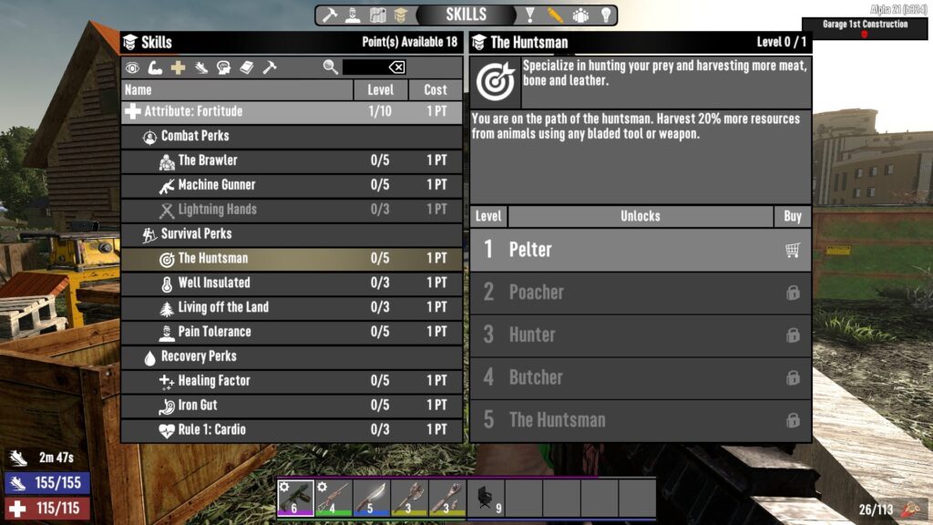 The Huntsman Perk in 7 Days to Die