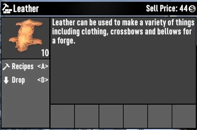 Leath Item Description