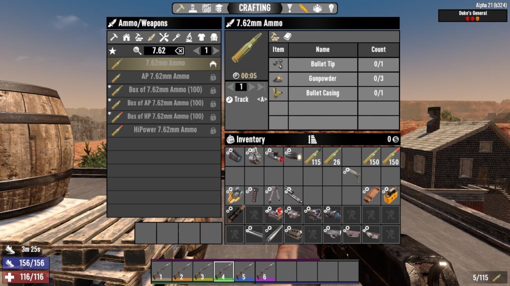 7.62mm Ammo Crafting Recipe in 7 Days to Die