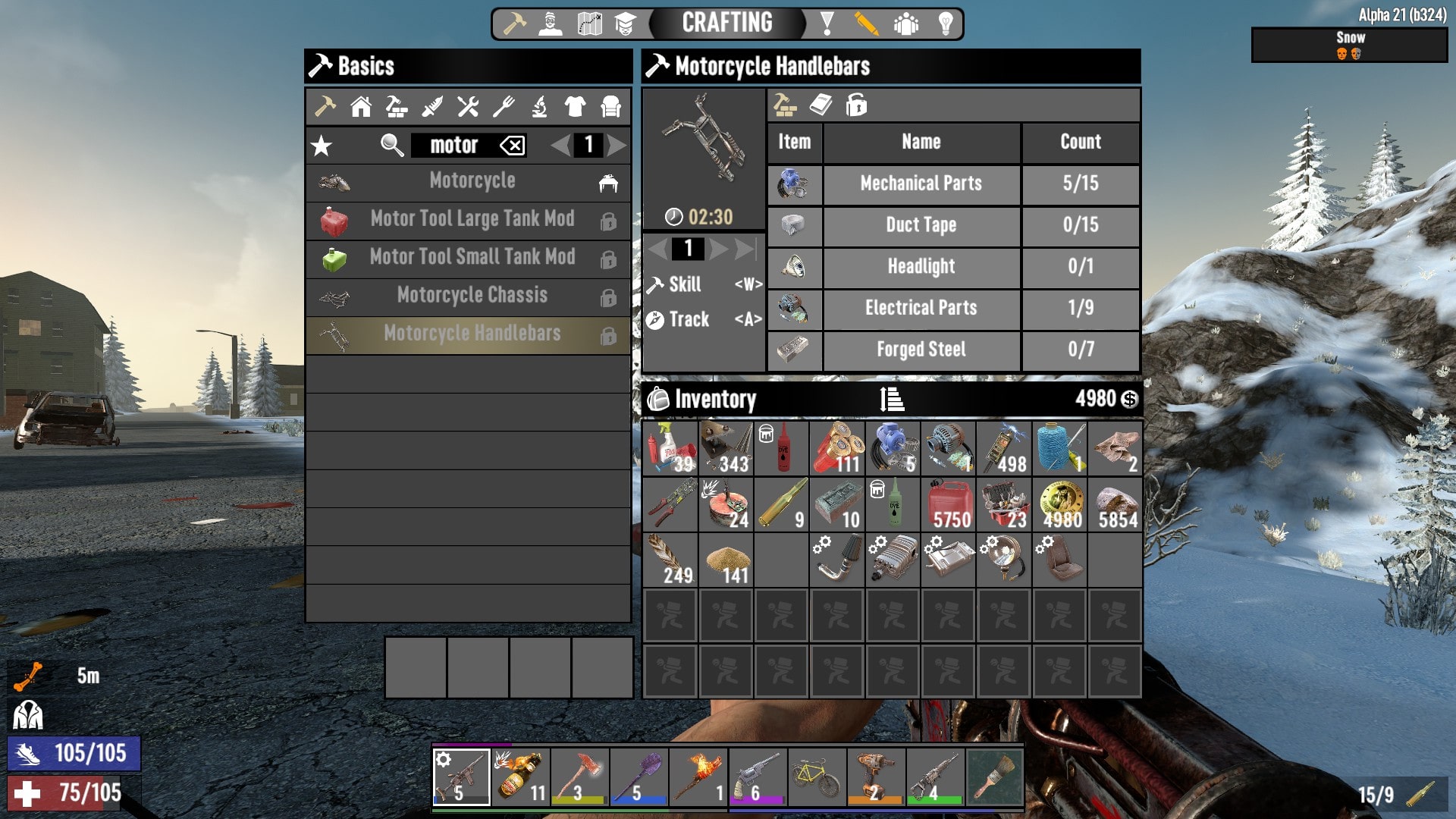 Motorcycle Handlebars Crafting Recipe in 7 Days to Die