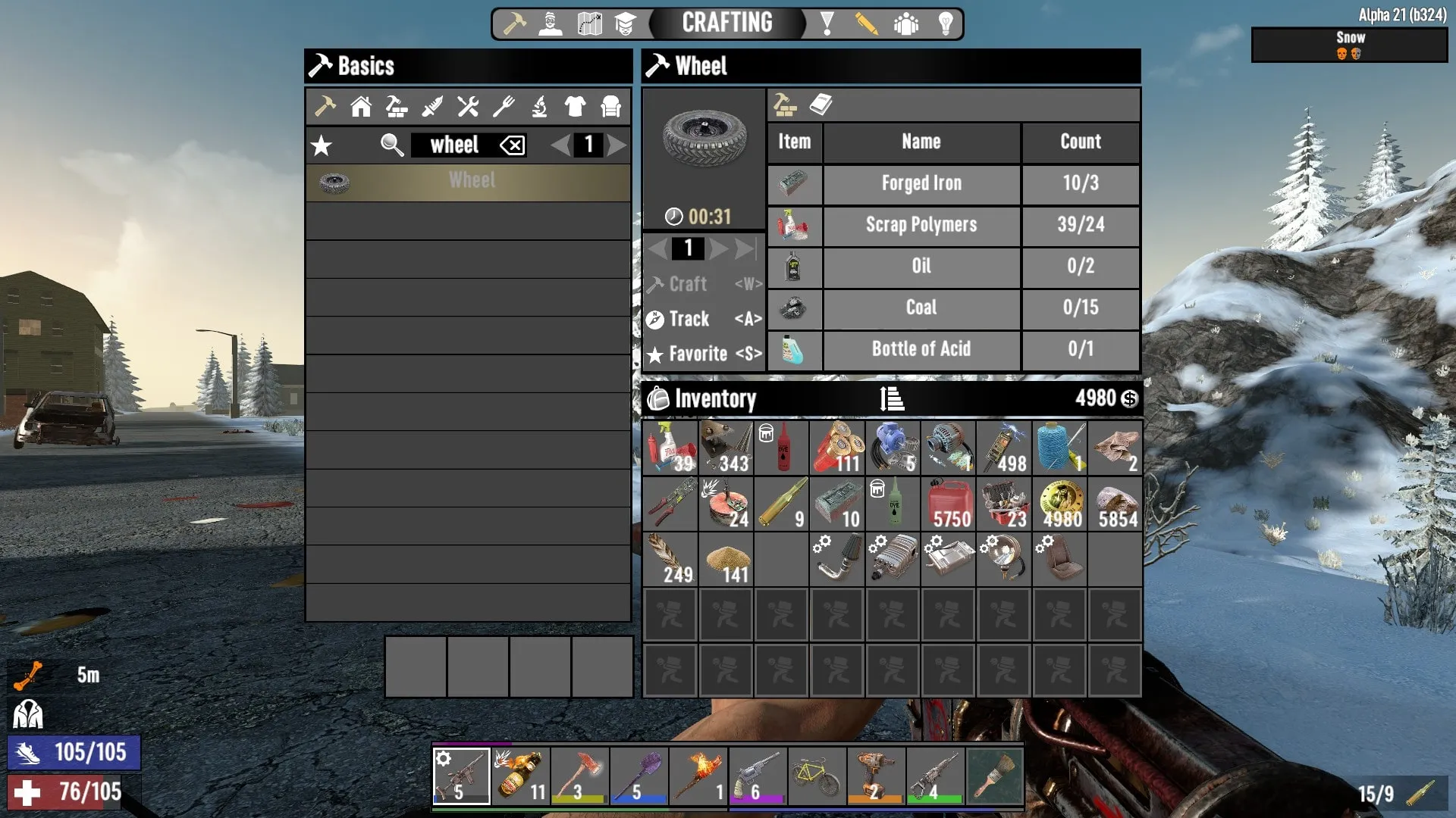 Wheel Crafting Recipe in 7 Days to Die