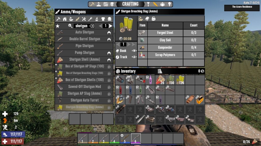 Shotgun Breaching Slug Ammo Crafting Recipe in 7 Days to Die