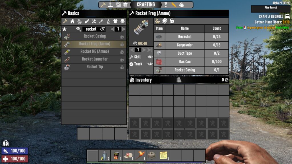 Rocket Frag Crafting Recipe in 7 Days to Die