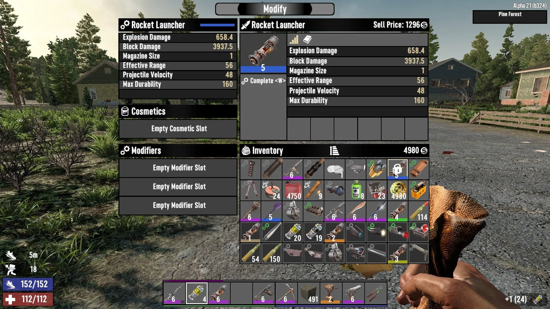 Rocket Launcher (Quality 5) Statistics in 7 Days to Die