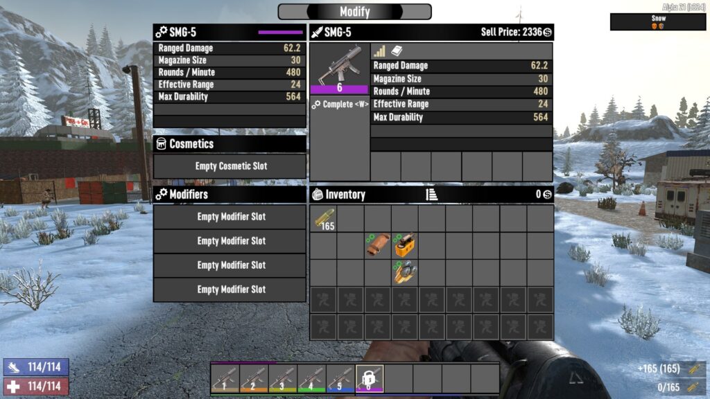 Inspecting the SMG-5 (Quality 6) in 7 Days to Die