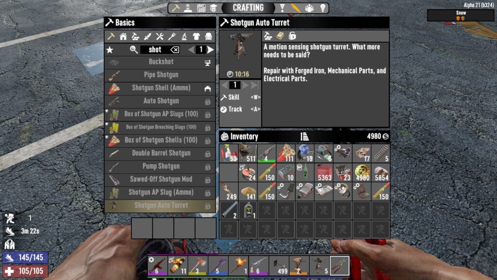 Shotgun Auto Turret Crafting Recipe in 7 Days to Die