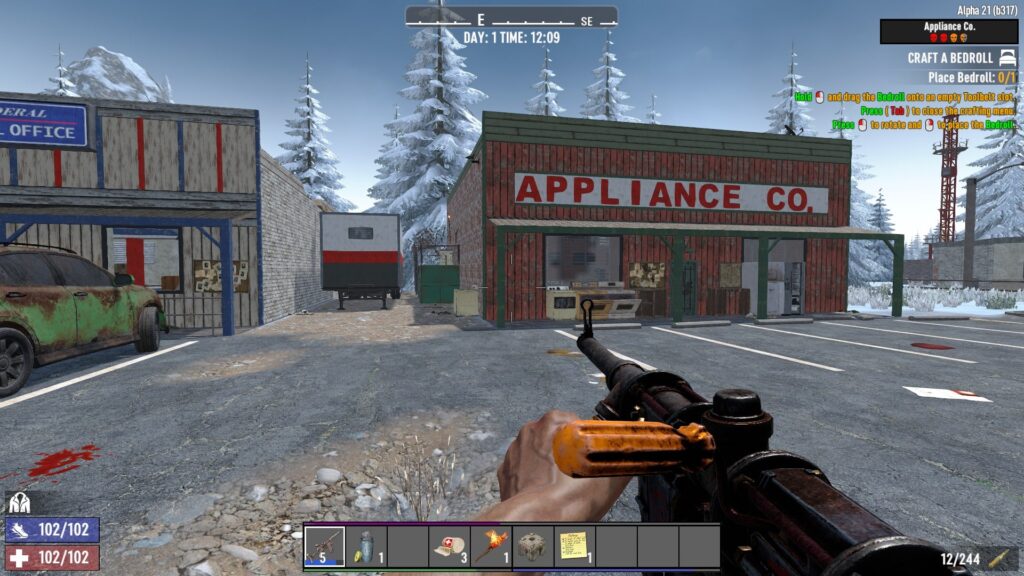 Scavenging Various Stores and Buildings in the Snow Biome in 7 Days to Die