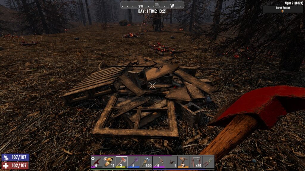 Sourcing Materials in the Burn Forest Biome