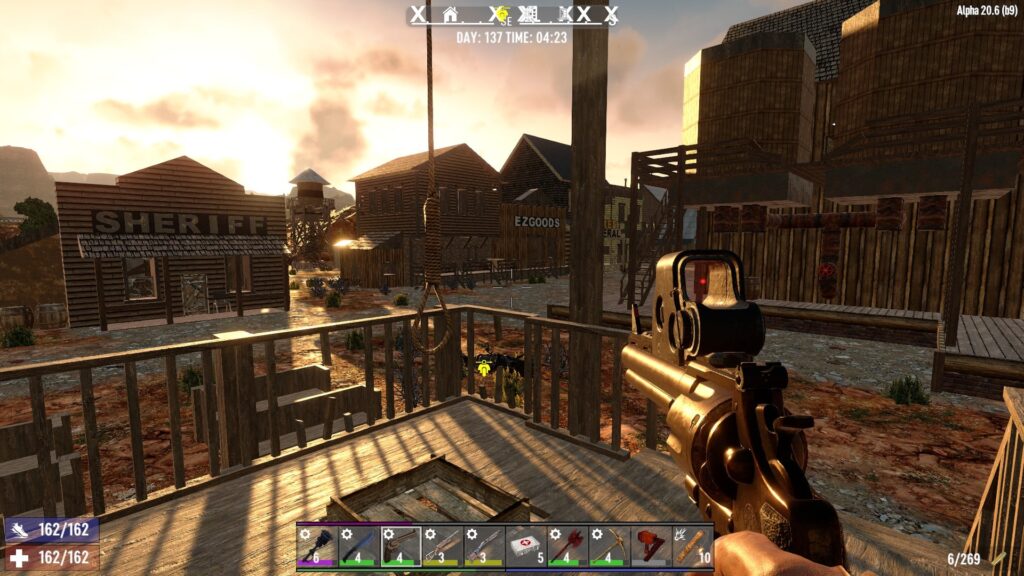 A Gallows in the Desert Biome of 7 Days to Die