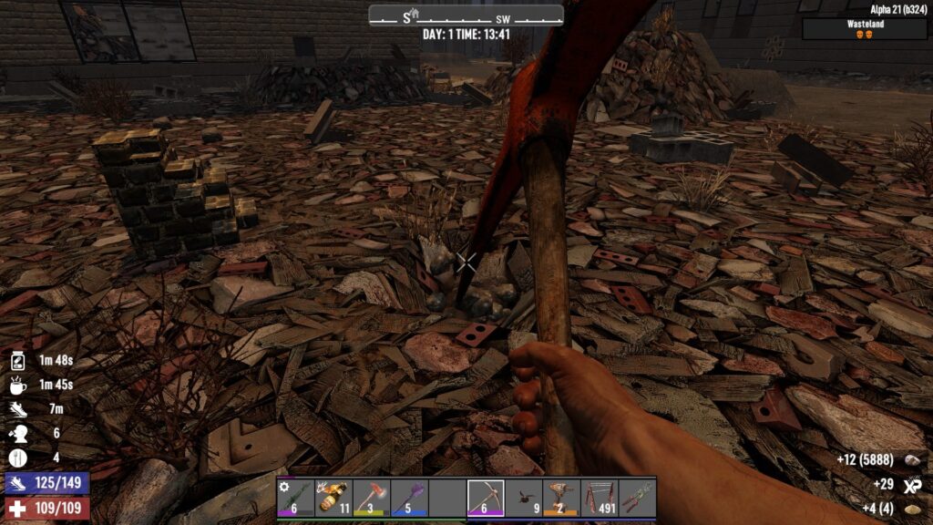 Gathering Cobblestone in the Wastelands
