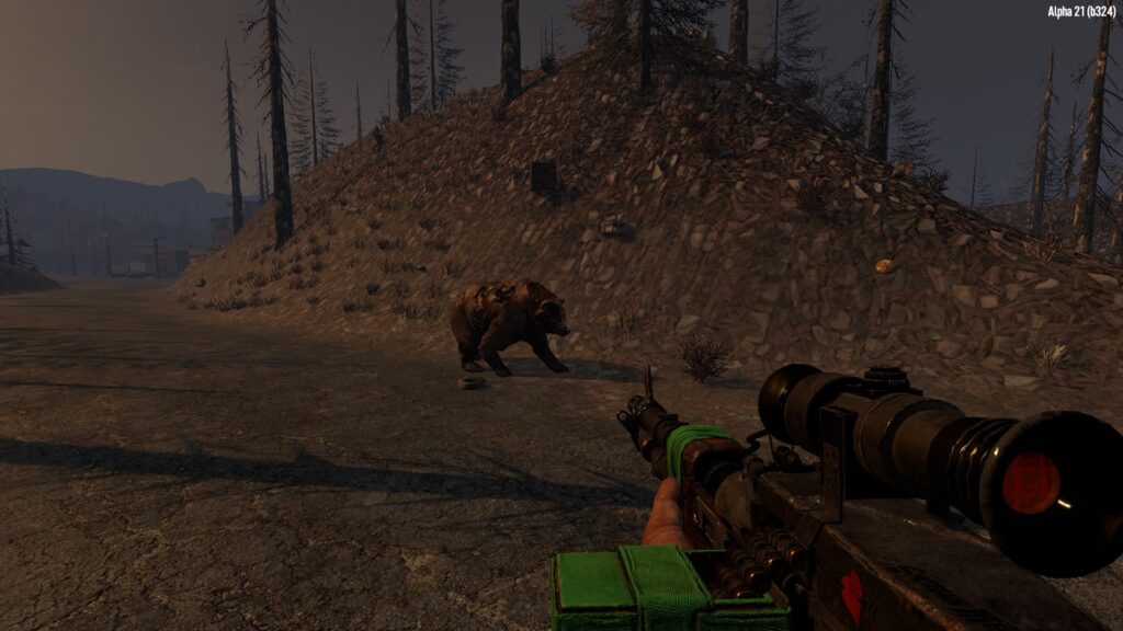 A Zombie Bear Walking in the Wasteland Biome