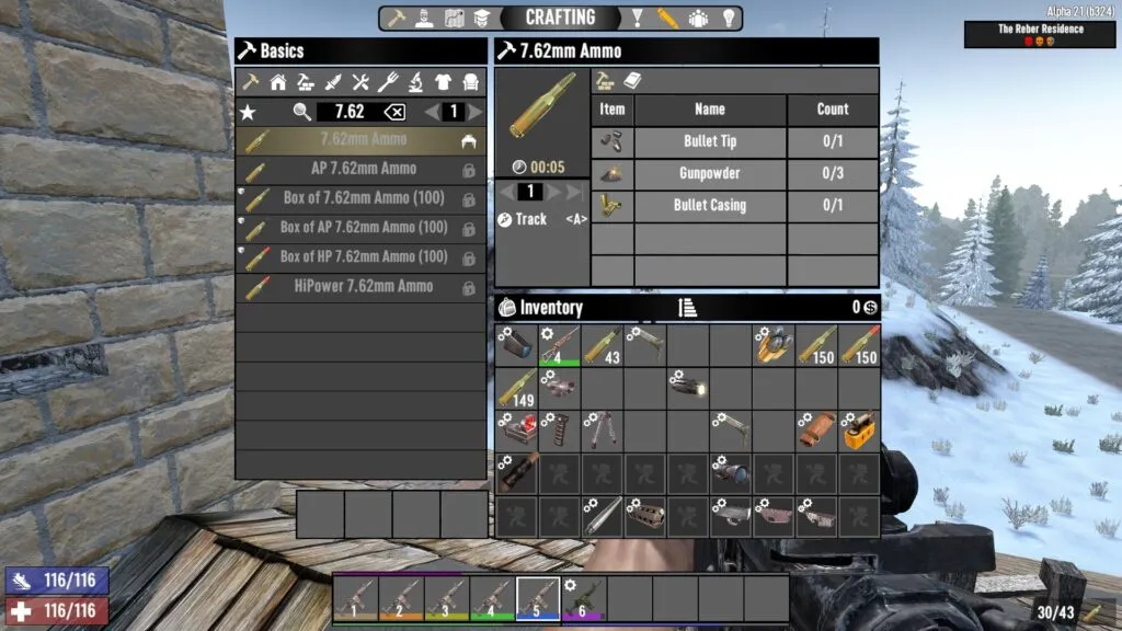 7.62 Ammo Crafting Recipe in 7 Days to Die
