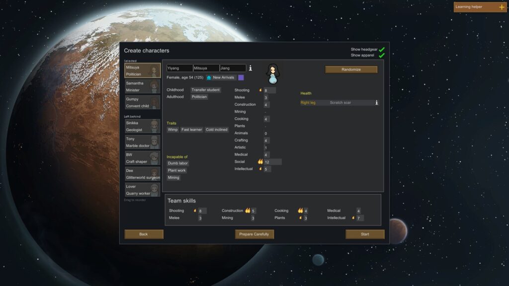 Creating New Colonists in RimWorld