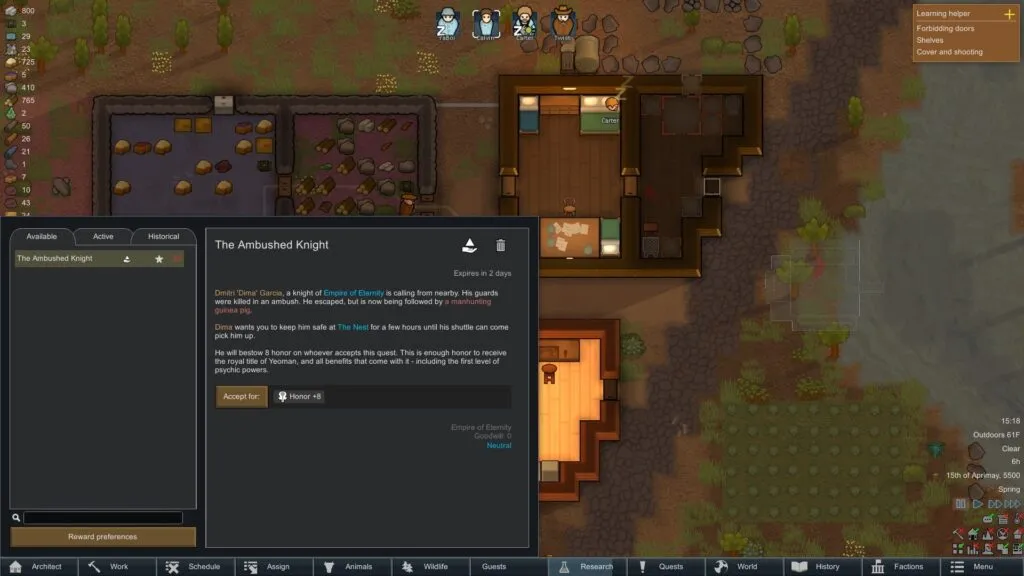Procedurally Generated Quest in RimWorld
