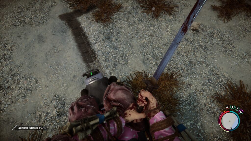Riding the Knight V with a Katana in hand