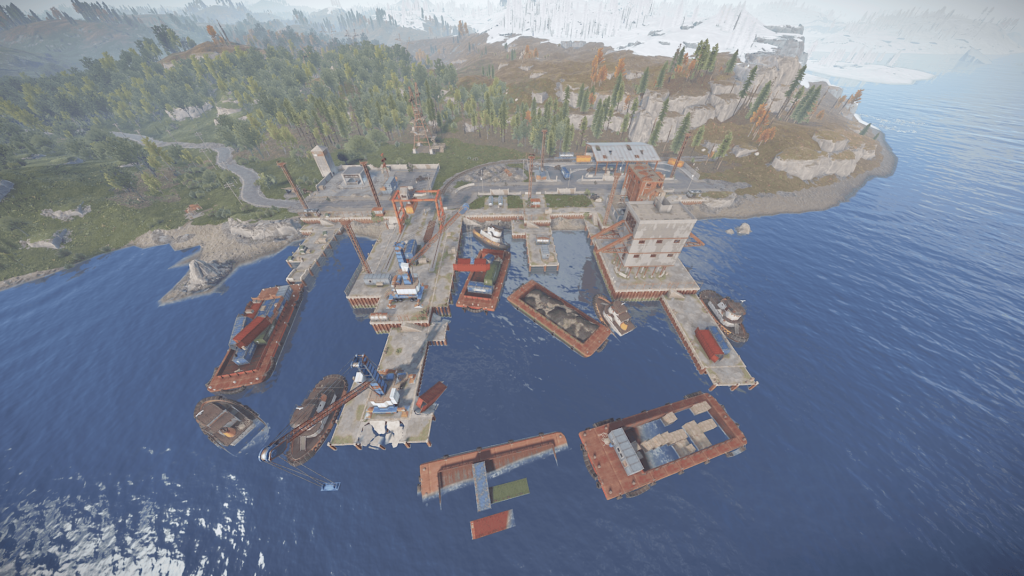 Small Harbor Tugboat Locations in RUST Tugboat Locations at the Small Harbor Monument