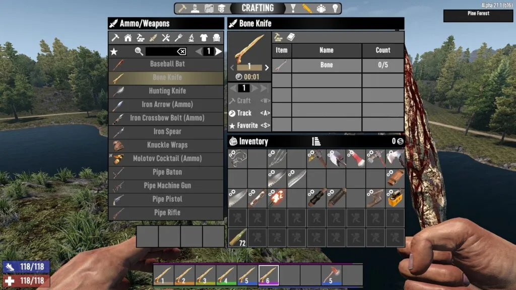 Bone Knife Crafting Recipe in 7 Days to Die