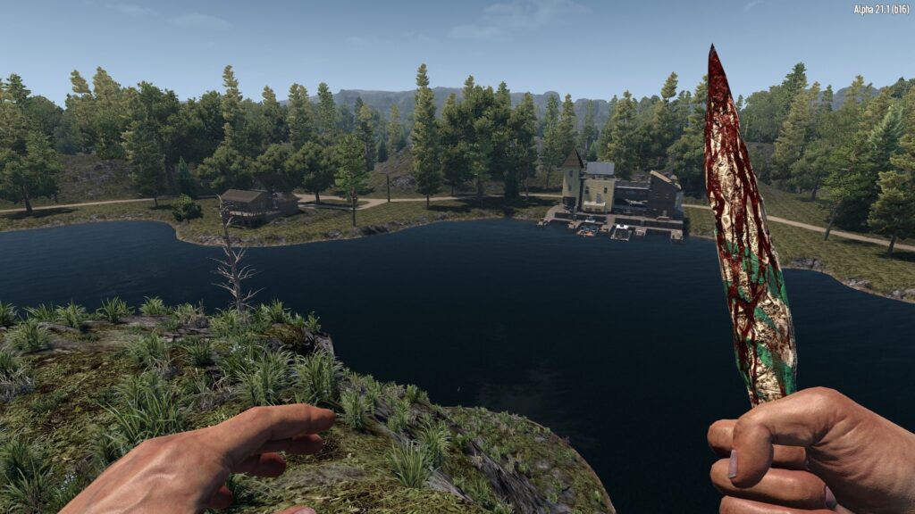 Wielding a Modded Bone Knife in 7 Days to Die