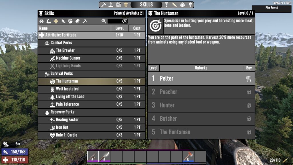 The Huntsman Perk in 7 Days to Die