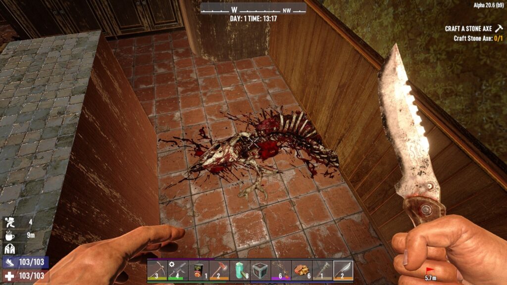 Harvesting Bones from Rotting Remains in 7 Days to Die