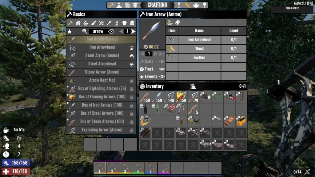 Iron Arrow (Ammo) Crafting Recipe in 7 Days to Die