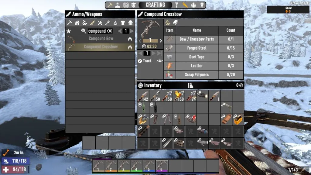 Compound Crossbow Crafting Recipe in 7 Days to Die