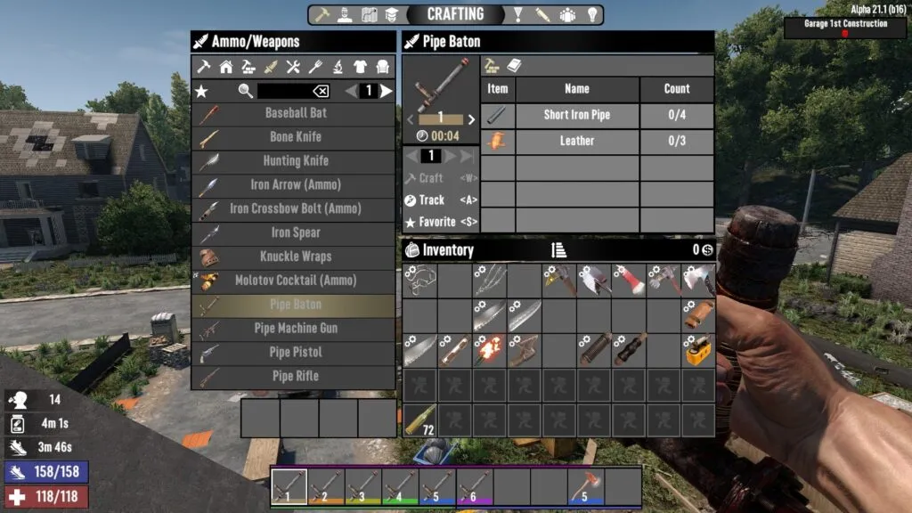 Pipe Baton Crafting Recipe in 7 Days to Die