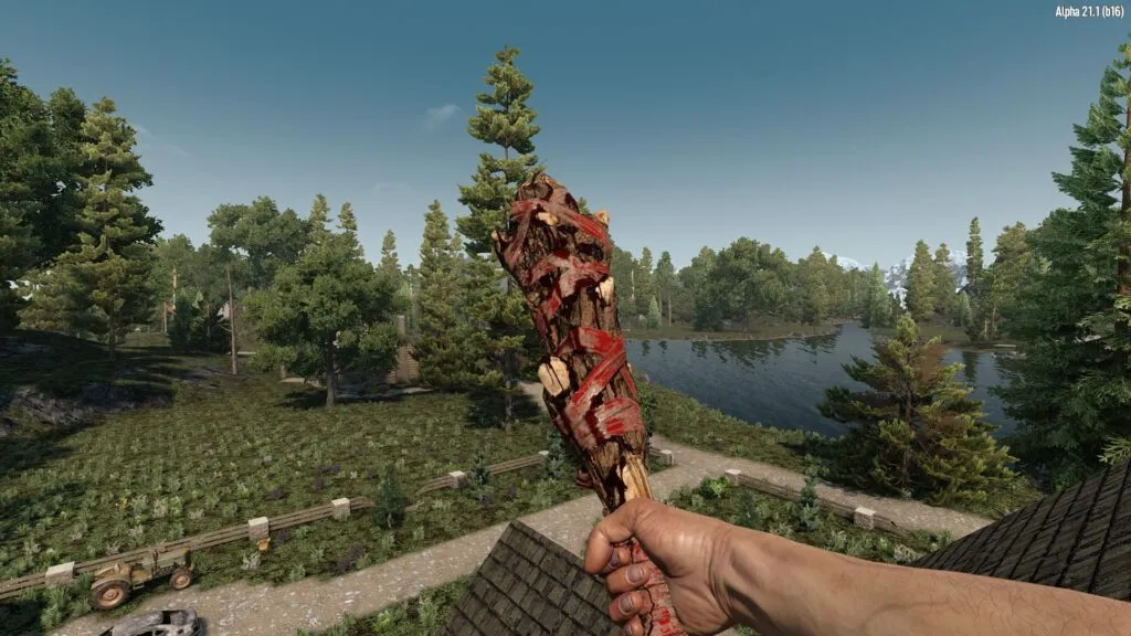 Swing Attack with the Wooden Club in 7 Days to Die