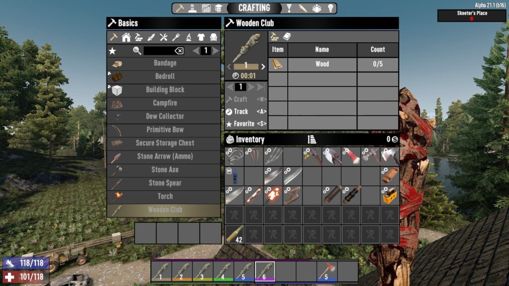 Wooden Club Crafting Recipe in 7 Days to Die