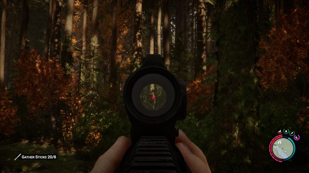 Scoping in On a Mutant with the Rifle in Sons Of The Forest