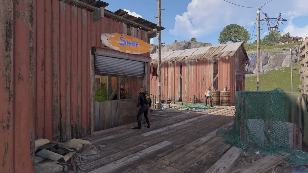 Standing Outside the Boat and Torpedo Vendor