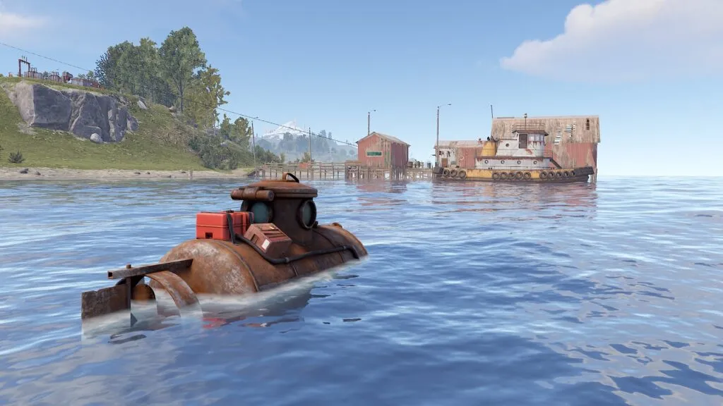 A Surfaced Solo Submarine in RUST