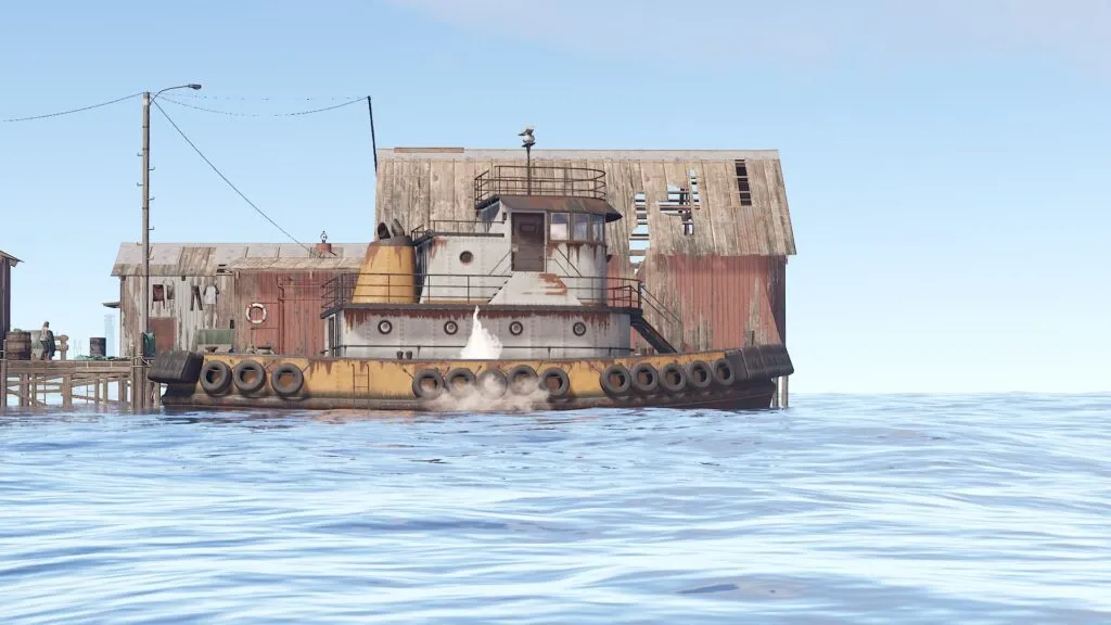 A Tugboat Being Shot with Torpedos From Afar