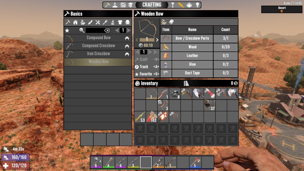 Wooden Bow Crafting Recipe in 7 Days to Die
