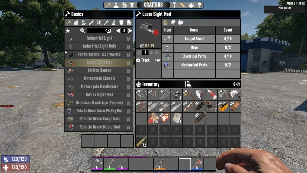 Lesser Sight Mod Crafting Recipe in 7 Days to Die
