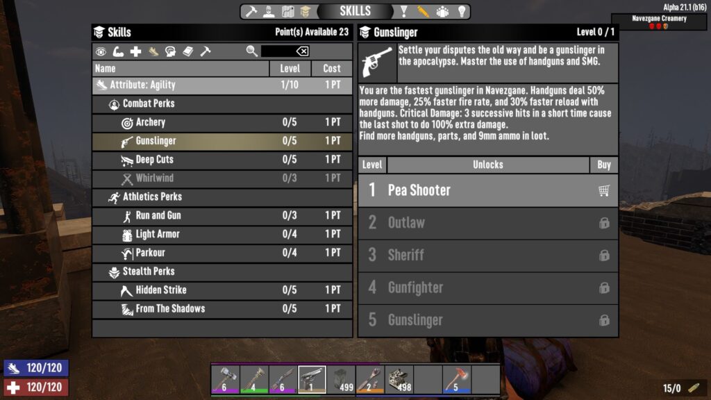 The Gunslinger Perk in 7 Days to Die