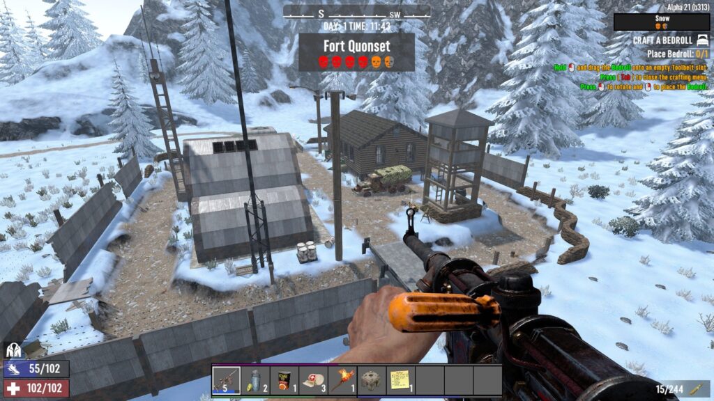 Looking Down into a Military Base Outpost in 7 Days to Die