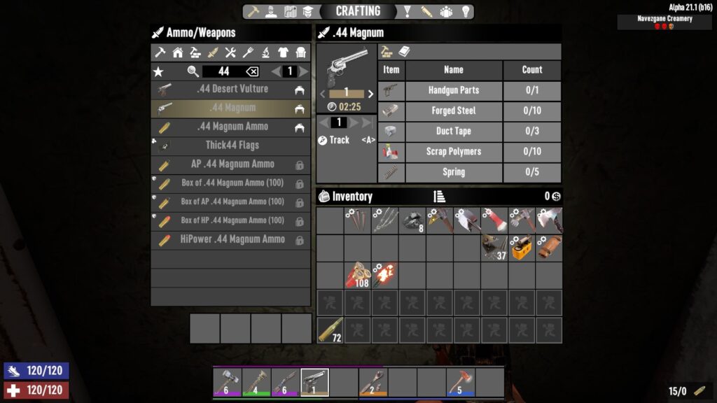 .44 Magnum Crafting Recipe in 7 Days to Die