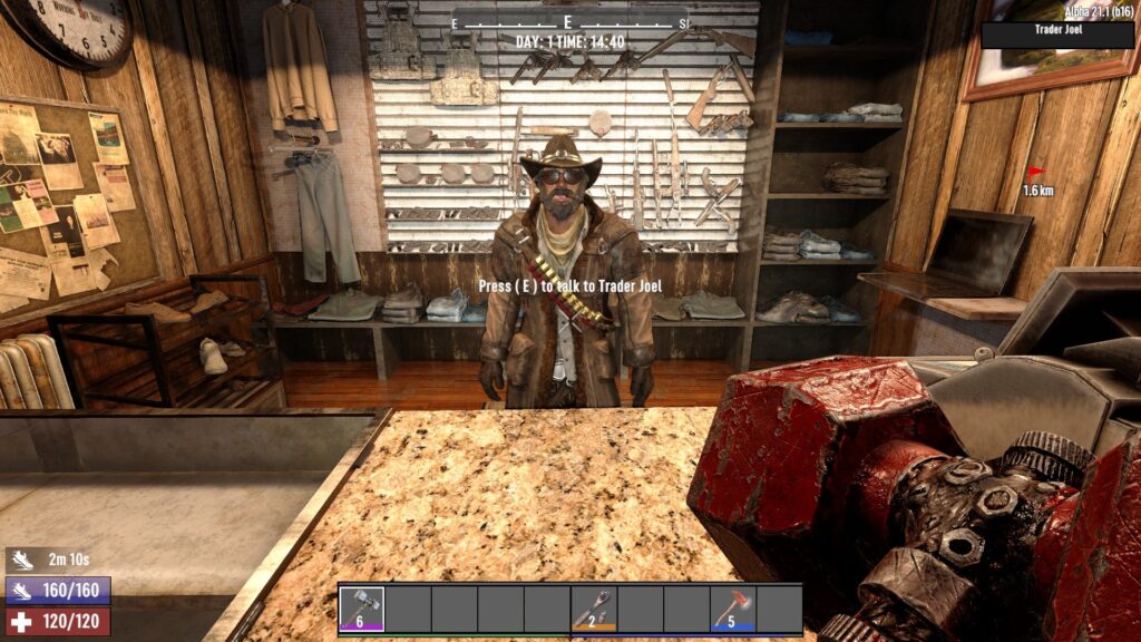 Visiting Trader Joel to buy parts in 7 Days to Die