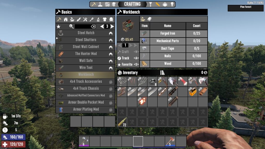 Crafting Recipe for Workbench Uses Mechanical Parts