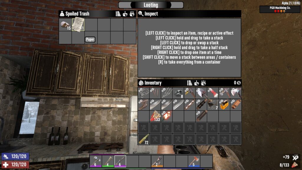 Looting Paper From a Trash Pile in 7 Days to Die