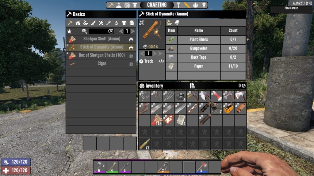 Stick of Dynamite (Ammo) Crafting Recipe in 7 Days to Die