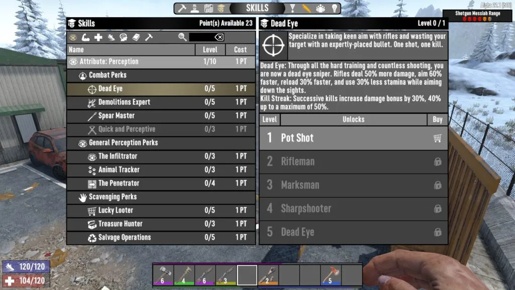 The Deadeye Perk in 7 Days to Die