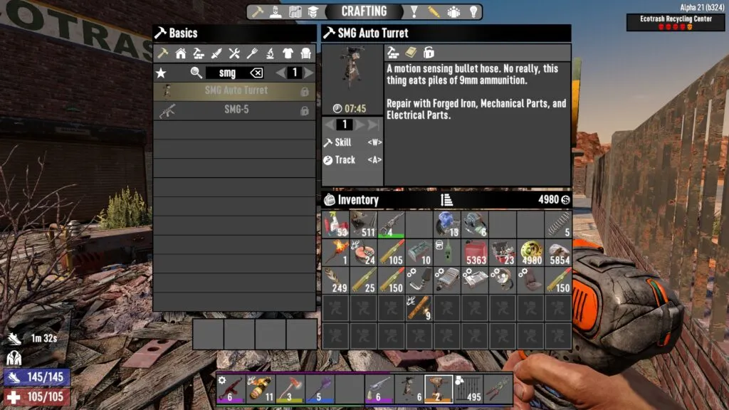 SMG Auto Turret Description