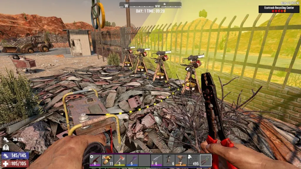 Wiring the Turrets Up to Electricity in 7 Days to Die