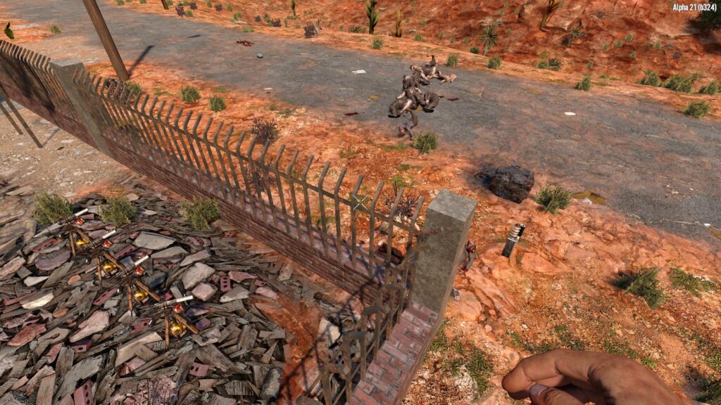 SMG Auto Turrets Shooting a Zombie