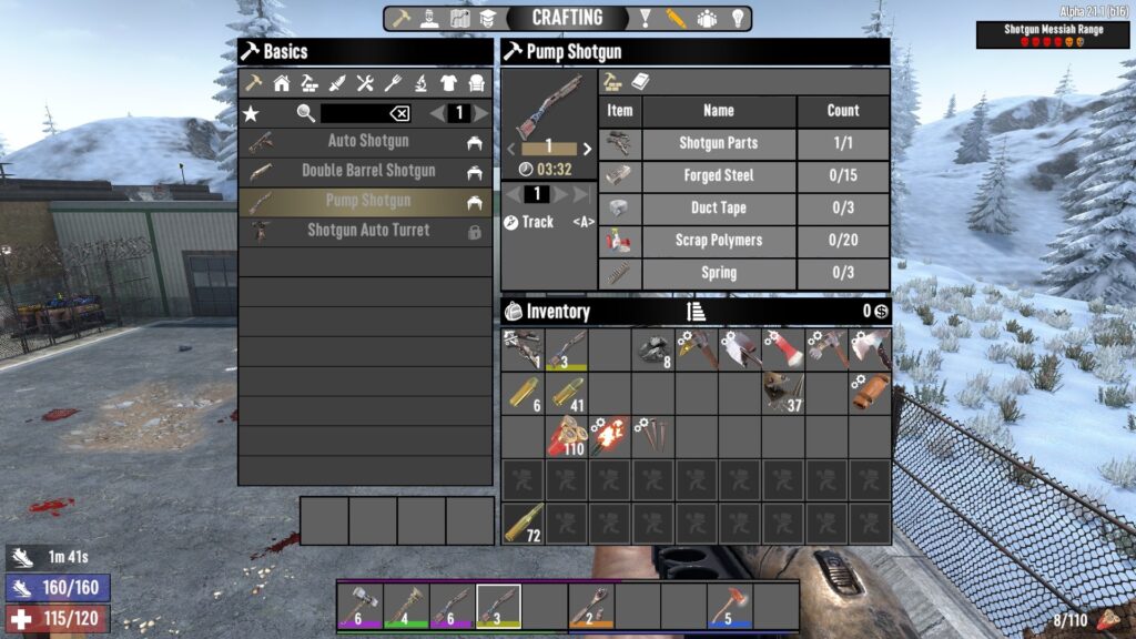 Pump Shotgun Crafting Recipe in 7 Days to Die