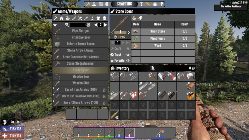 Stone Spear Crafting Recipe in 7 Days to Die