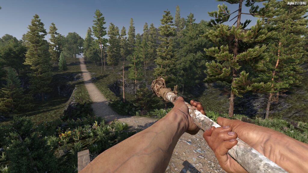 Performing a Power Attack with the Stone Spear in 7 Days to Die